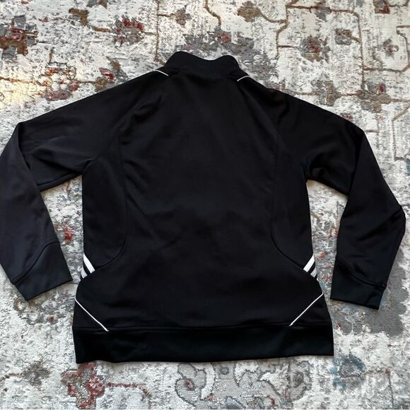 Adidas Black 3 Stripe Track Jacket Women’s Size Medium White Stripe Athletic - Picture 7 of 10